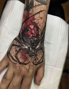 Spider Web Upper Hand Tattoo 
