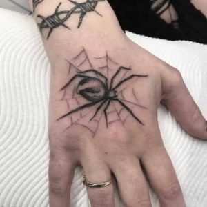 Spider Web Tattoo On Wrist