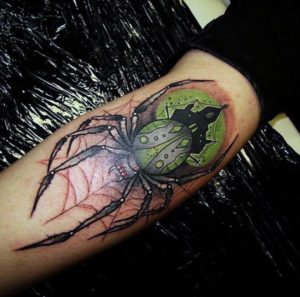 Spider Web Lower Arm Tattoo