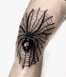 The Spider Web Tattoo On Knee