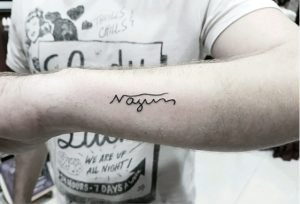 Girlfriend Name Writing Tattoo 
