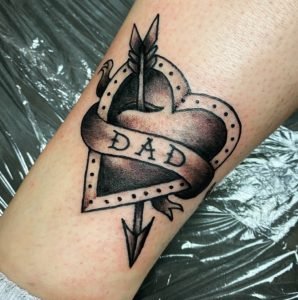 Double Heart Dad Love Tattoo 