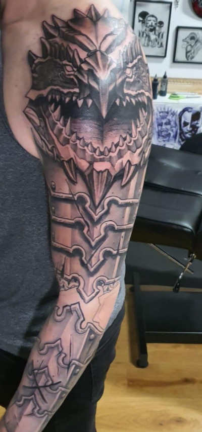 Zinogre Full Arm Tattoo Design