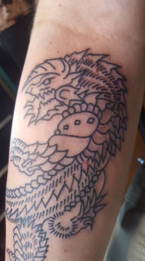 Zinogre Tattoo Sketch On Arm 