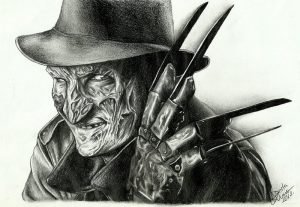 fnmootsfreddyblackandgreyhorrorfreddykrueger