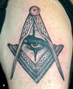 Freemason One Eye Sleeve Tattoo 