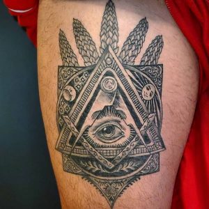 Freemason Tattoo Design On Half Sleeve 