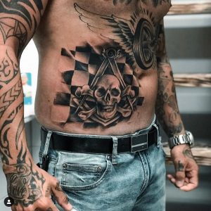 Freemason Ribcage Tattoo Design 