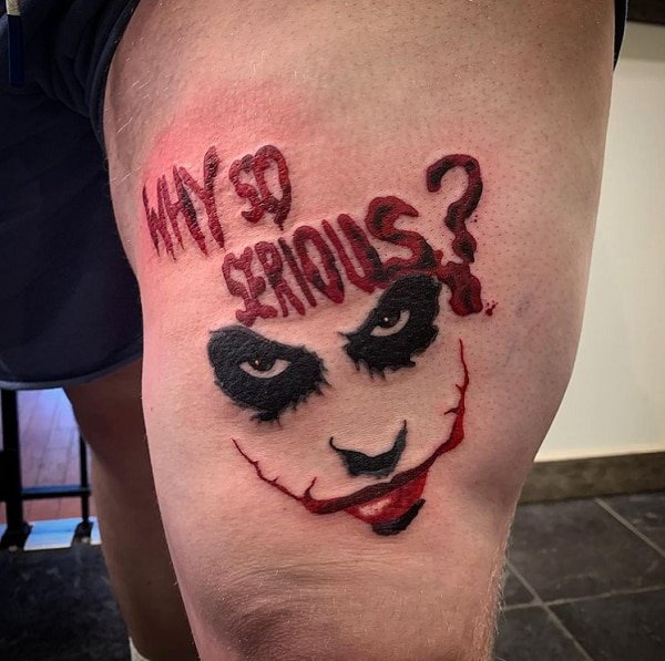 Joker Tattoo Why So Serious Shoulder Tattoo 1  Joker tattoo Joker face  tattoo Why so serious tattoo